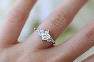 Ellie Simulated Diamond Engagement Ring in Sterling Silver