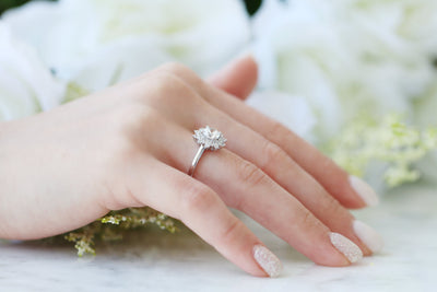 Avery Snowflake Diamond Ring- 14K White Gold