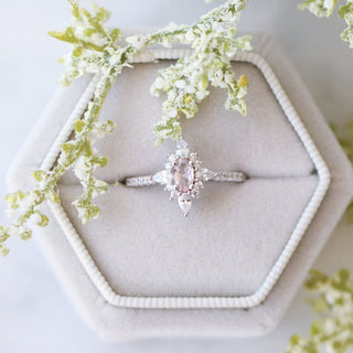 Starburst Morganite Engagement Ring in Sterling Silver