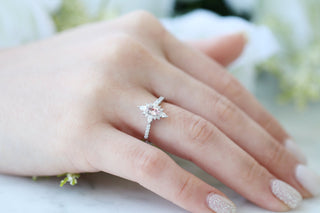 Starburst Morganite Engagement Ring in Sterling Silver