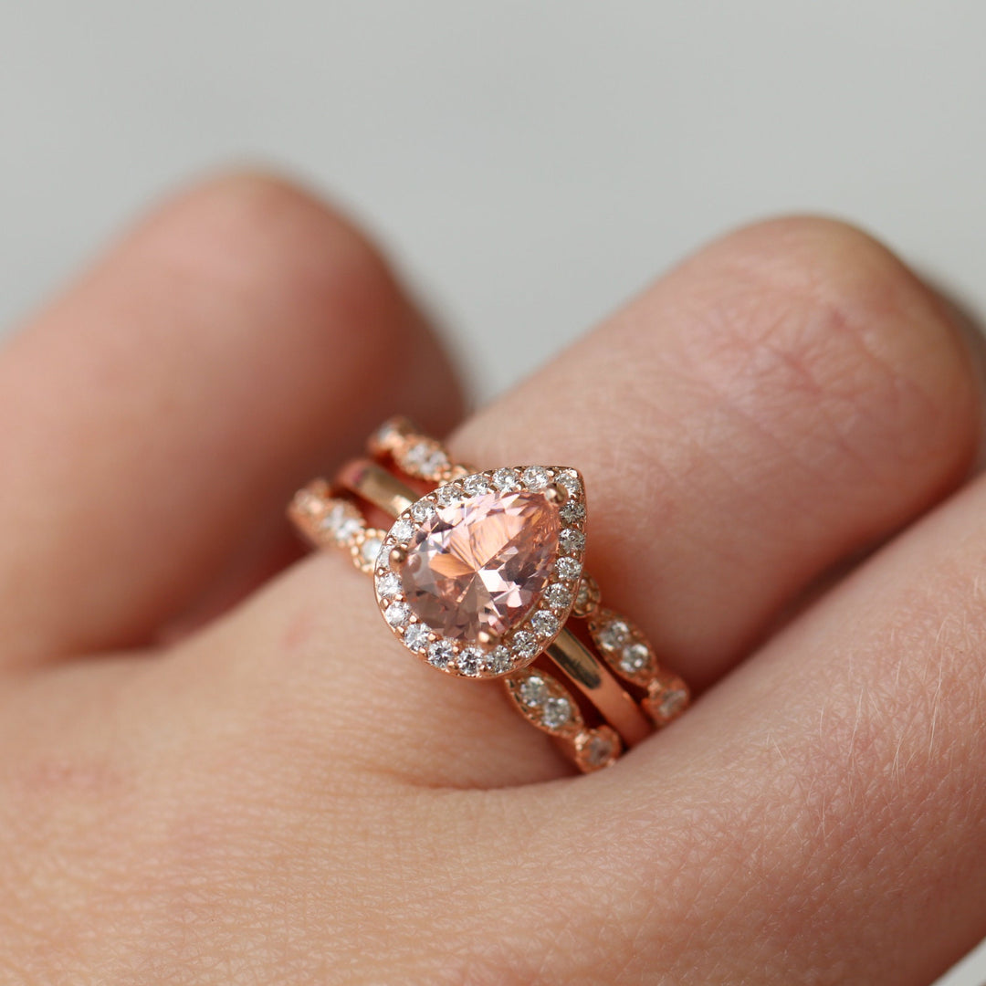 Camila Morganite Ring- 14K Rose Gold Vermeil