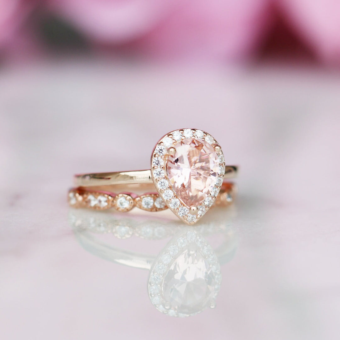 Camila Morganite Ring- 14K Rose Gold Vermeil