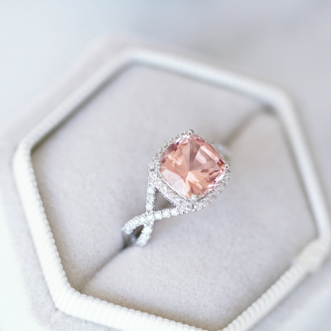 Flair Morganite Ring - Sterling Silver