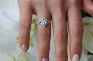 Flair Teardrop Aquamarine Ring in Sterling Silver