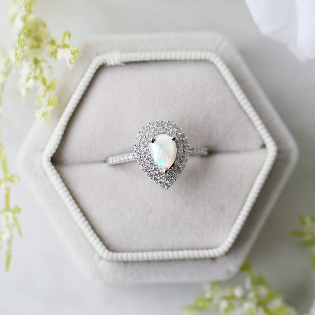 Scarlett Natural Opal Ring- Sterling Silver