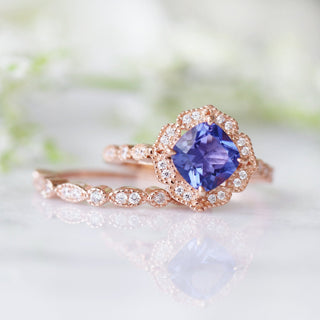 Tanzanite Ring- 14K Rose Gold Vermeil
