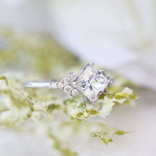 Ellie Simulated Diamond Engagement Ring in Sterling Silver