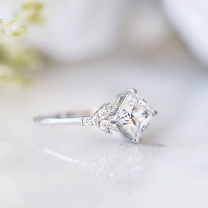 Ellie Engagement Ring- 14K White Gold Diamond