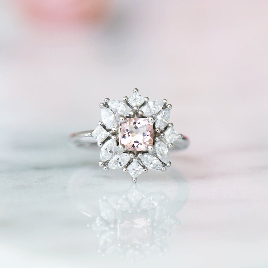 Magnolia Morganite Ring- Sterling Silver