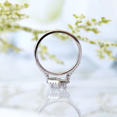 Isabelle Hexagon Moissanite Engagement Ring- 10K/14K/18K White Gold