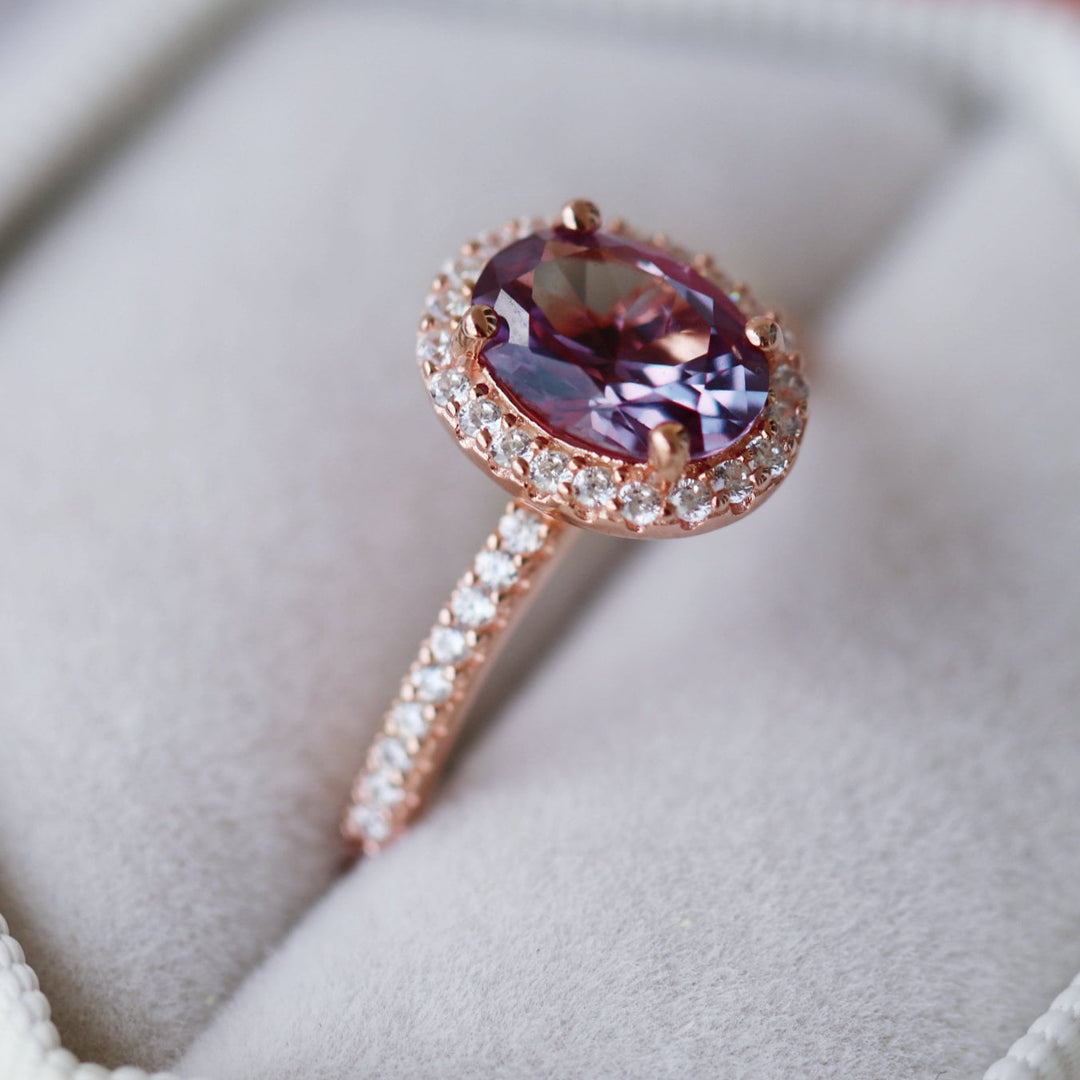 Iris Alexandrite Ring- 14K Rose Gold Vermeil