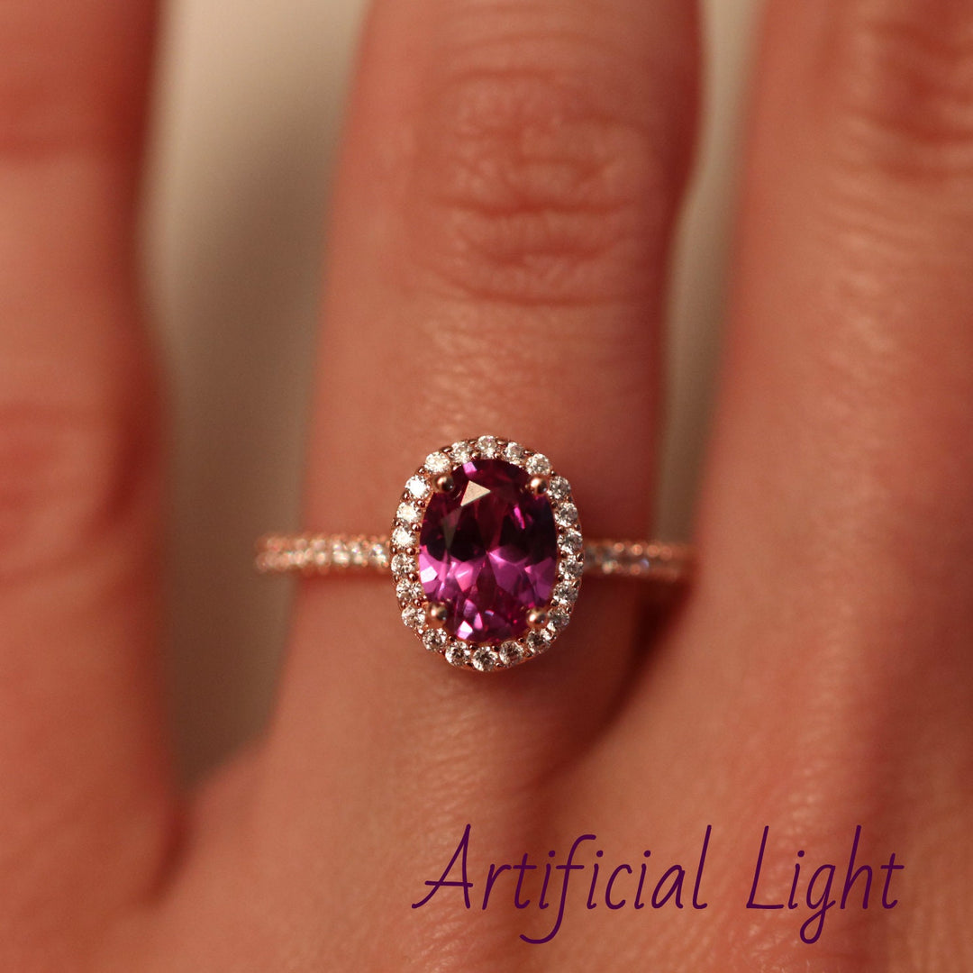 Iris Alexandrite Ring- 14K Rose Gold Vermeil