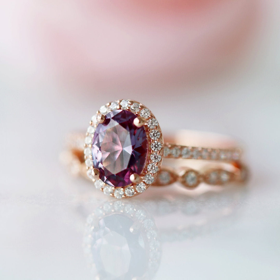 Iris Alexandrite Ring- 14K Rose Gold Vermeil