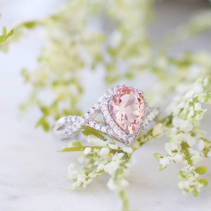 Flair Morganite Ring- Sterling Silver