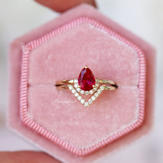 Petite Chevron Natural Diamond or Moissanite Wedding Band in 14K Solid Yellow Gold