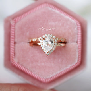Simulated Diamond Engagement Ring in 14K Rose Gold Vermeil