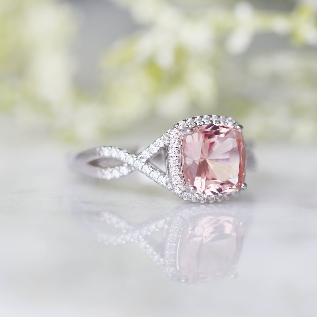 Flair Morganite Ring - Sterling Silver