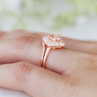 Victoria Vintage Morganite Ring in 14K Solid Rose Gold