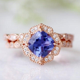 Tanzanite Ring- 14K Rose Gold Vermeil