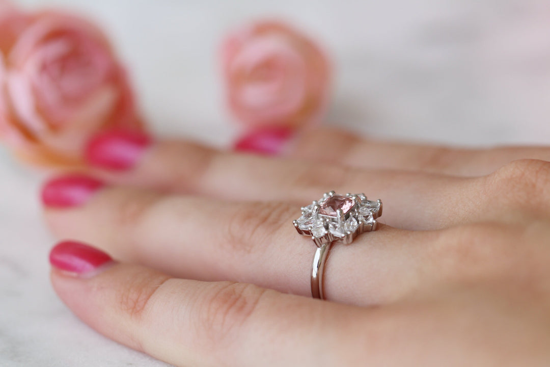 Magnolia Morganite Ring- Sterling Silver