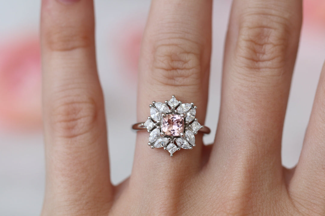 Magnolia Morganite Ring- Sterling Silver