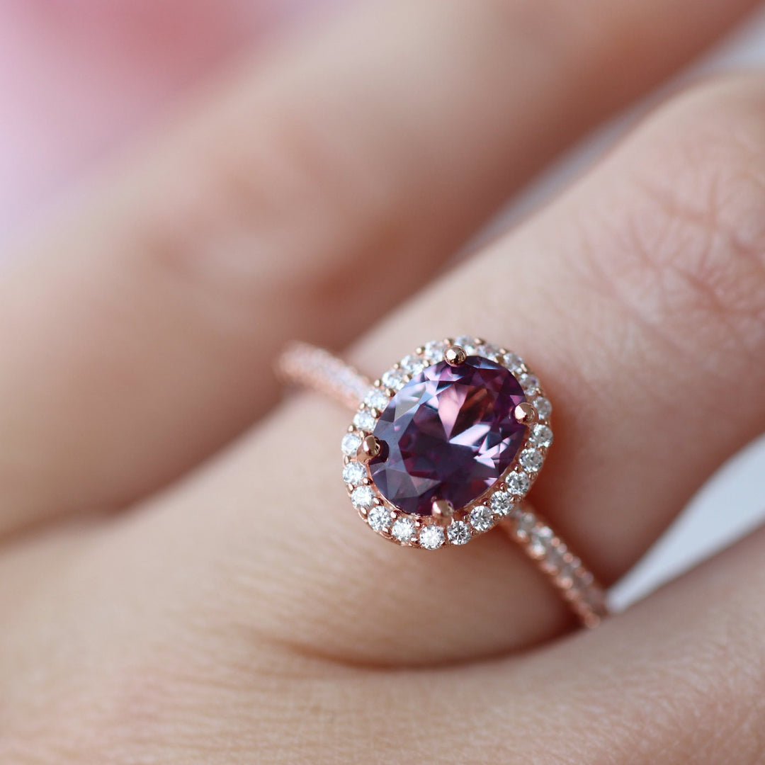 Iris Alexandrite Ring- 14K Rose Gold Vermeil