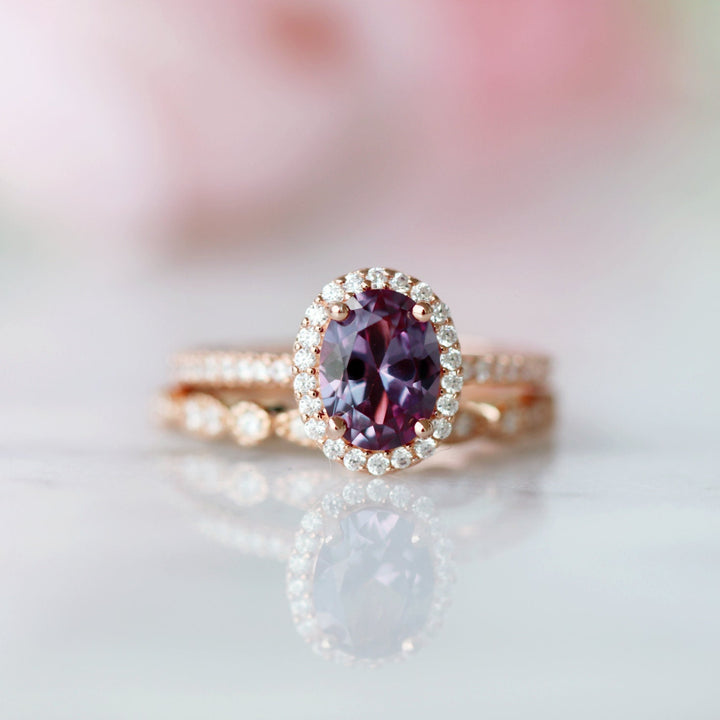 Iris Alexandrite Ring- 14K Rose Gold Vermeil