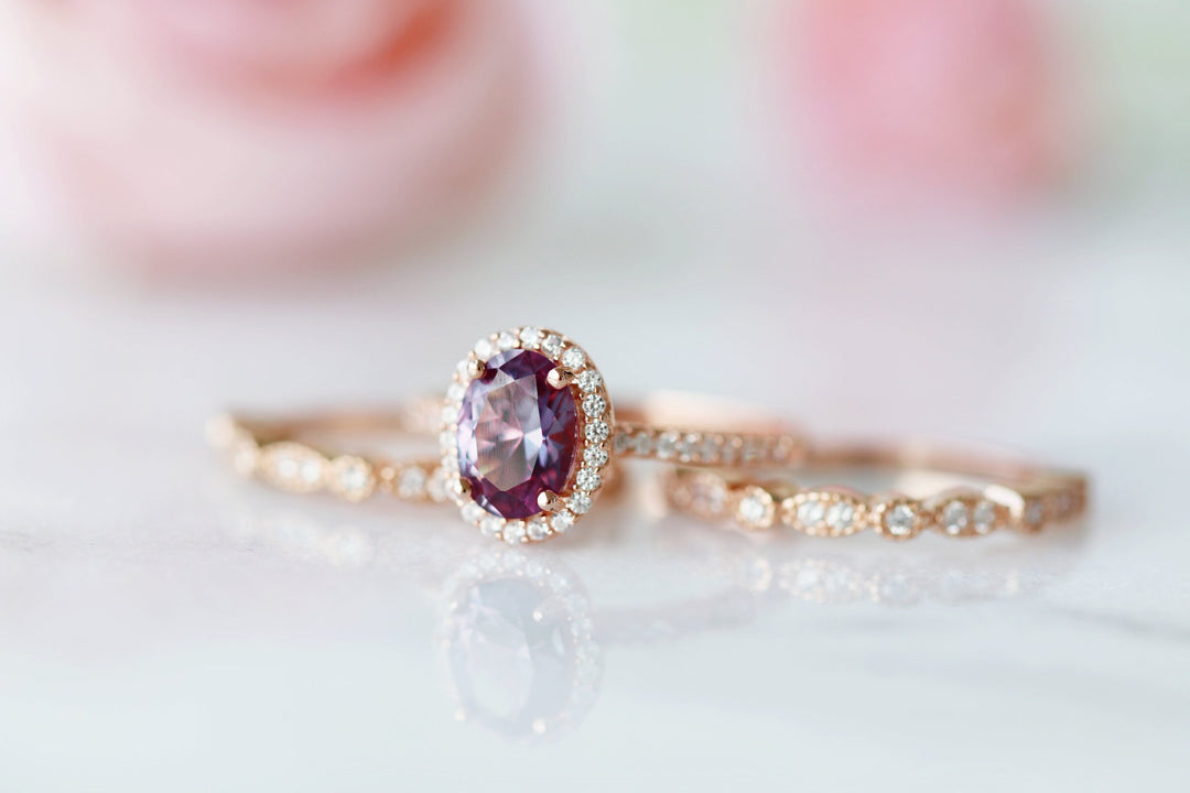 Iris Alexandrite Ring- 14K Rose Gold Vermeil