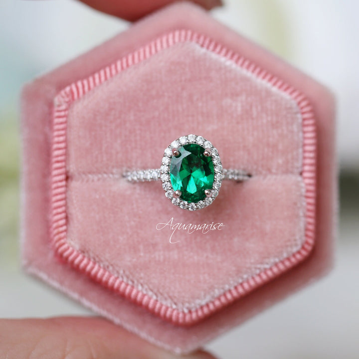 Iris Emerald Ring- Sterling Silver