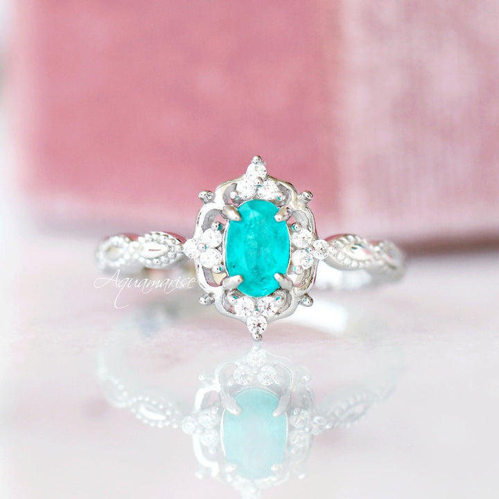 Claire Paraiba Tourmaline Ring- Sterling Silver