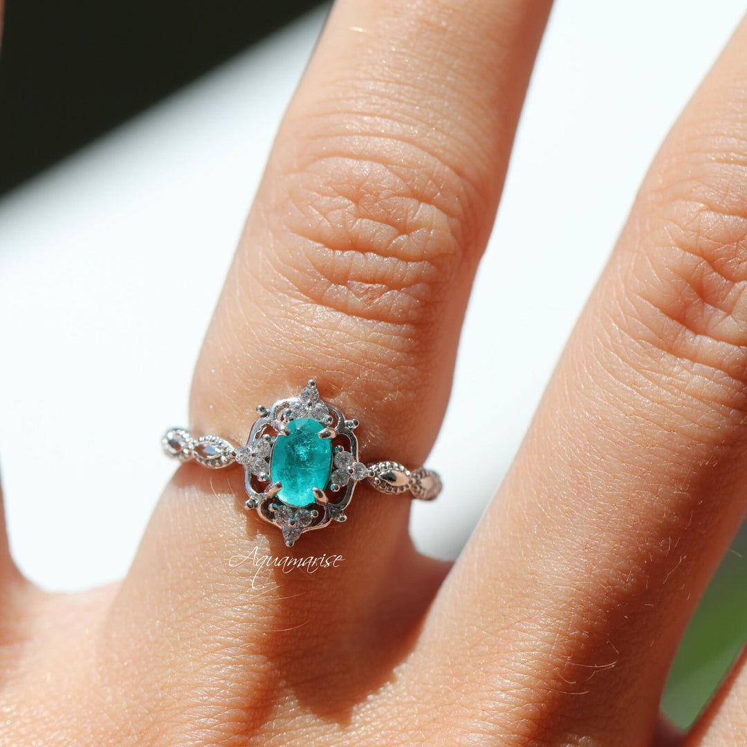 Claire Paraiba Tourmaline Ring- Sterling Silver