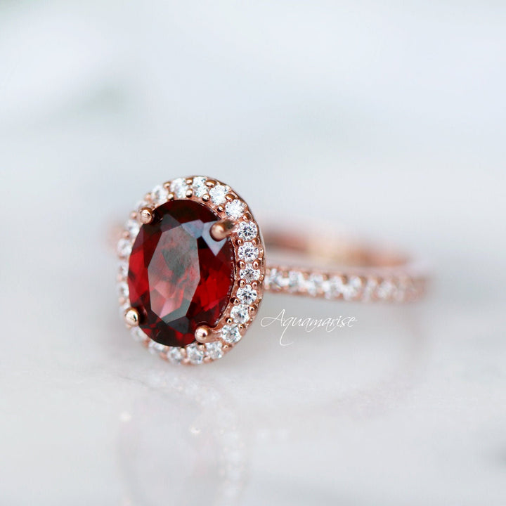 Iris Garnet Ring- 14K Rose Gold Vermeil