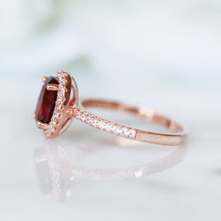 Iris Natural Red Garnet Ring in 14K Rose Gold Vermeil