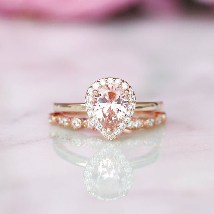 Camila Morganite Ring- 14K Rose Gold Vermeil