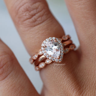 Simulated Diamond Engagement Ring in 14K Rose Gold Vermeil