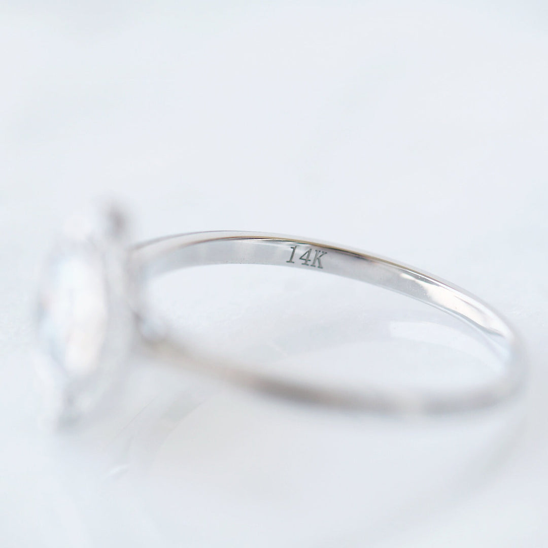 Octavia Engagement Ring- 14K White Gold