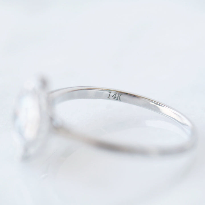 Octavia Engagement Ring- 14K White Gold