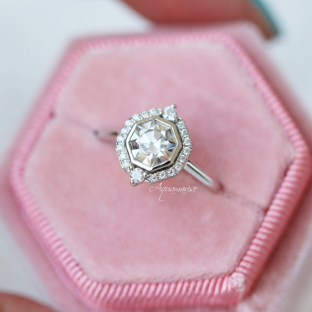 Octavia Engagement Ring- 14K White Gold