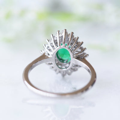 Victoria Emerald Ring- Sterling Silver