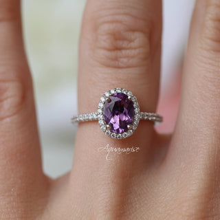Iris Natural Amethyst Ring in Sterling Silver