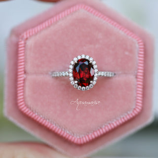 Iris Natural Garnet Ring in Sterling Silver