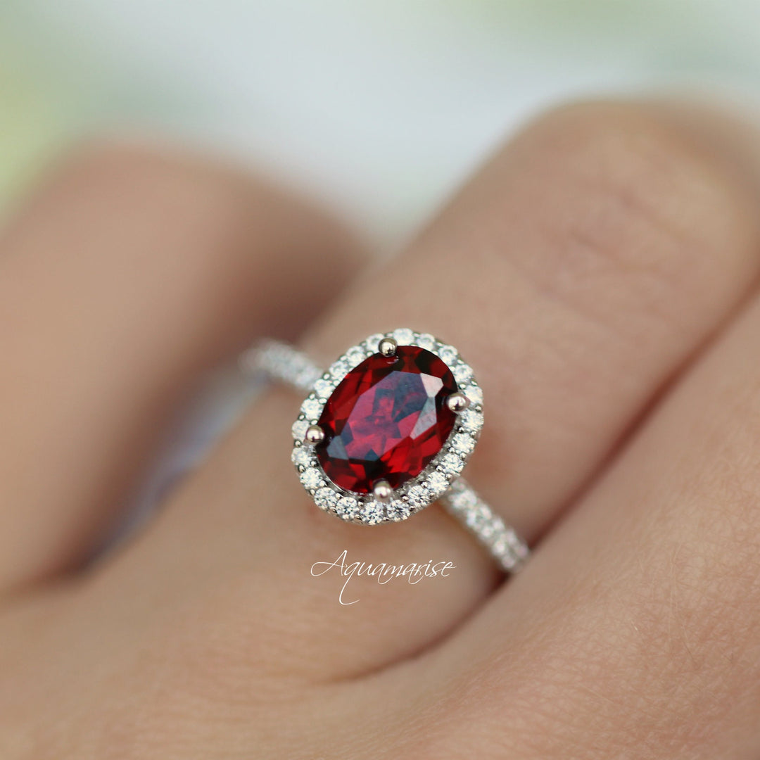 Iris Garnet Ring- Sterling Silver