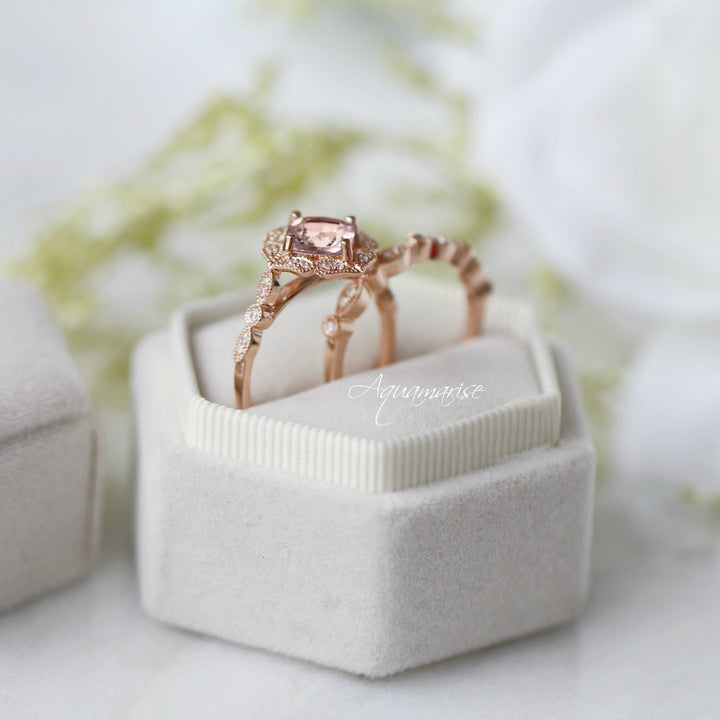 Luxe Morganite Ring-  14k Rose Gold Vermeil