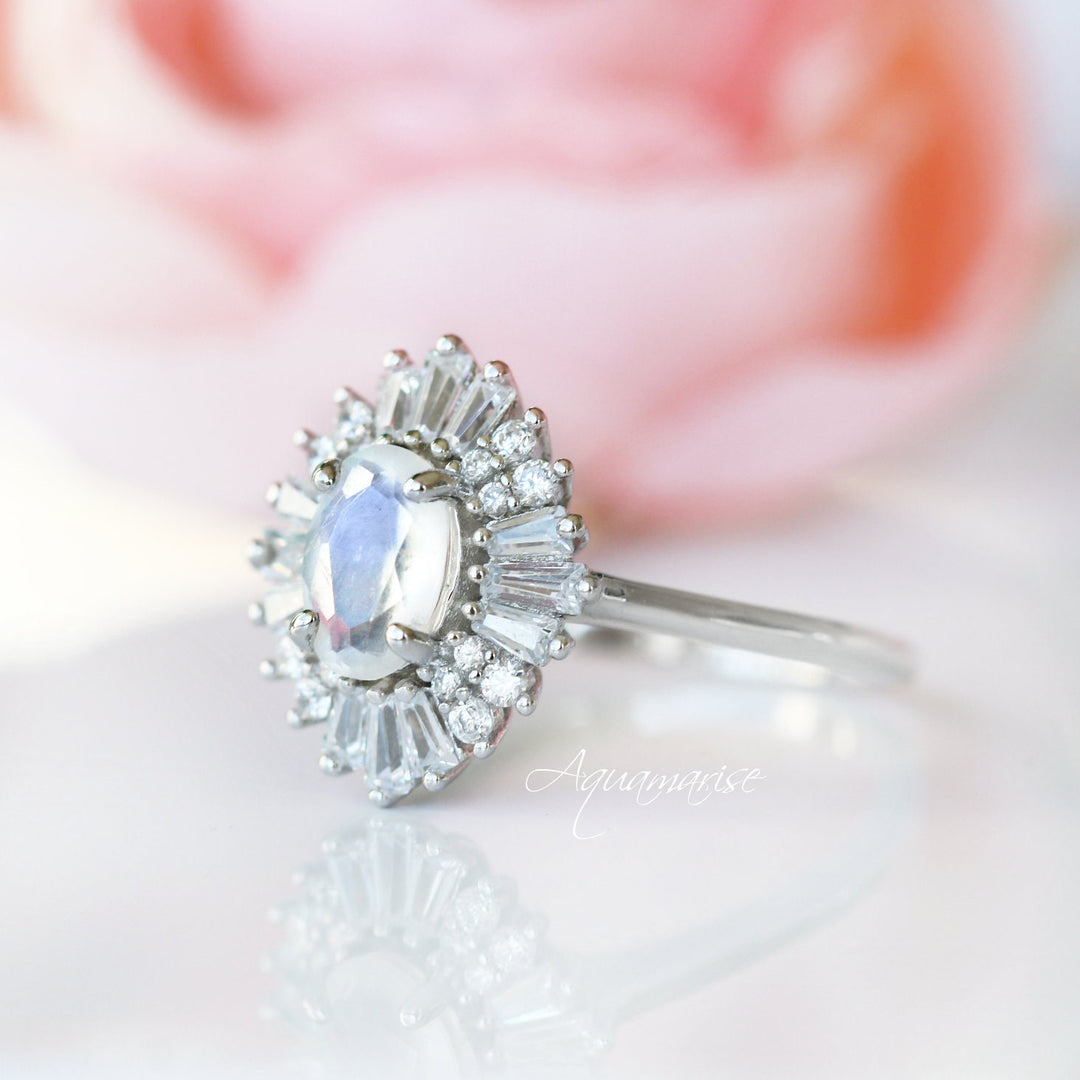 Victoria Natural Moonstone Ring- Sterling Silver