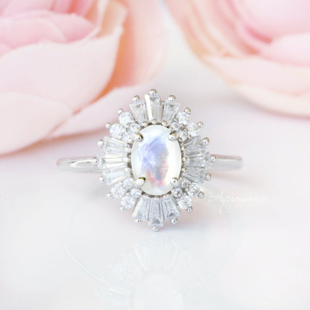 Victoria Natural Moonstone Ring- Sterling Silver