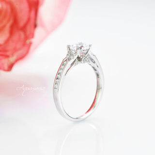 Round Cut Lab-Grown Diamond Engagement Ring- 14K White Gold (IGI Certified)
