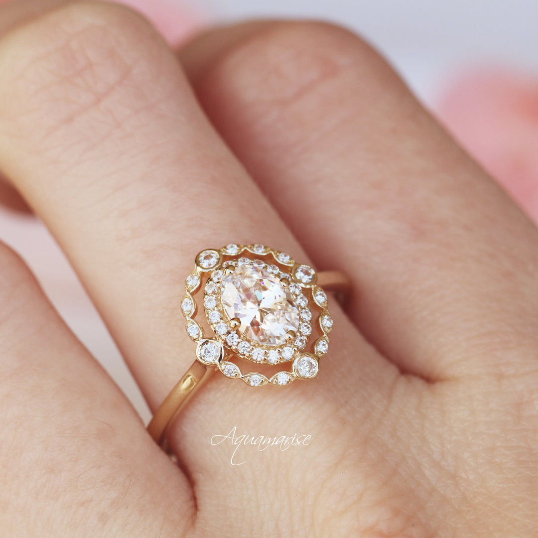 Valentina Engagement Ring- 10K/14K/18K Solid Yellow Gold