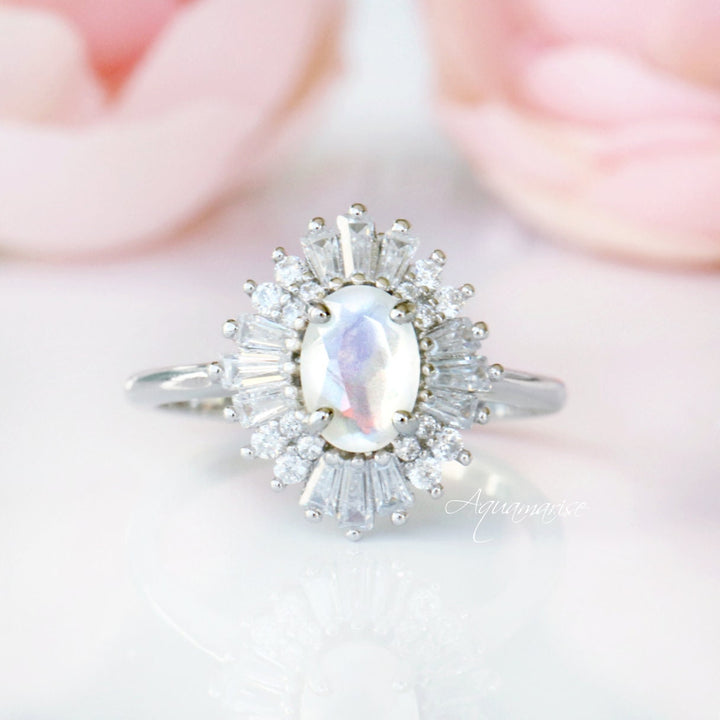 Victoria Natural Moonstone Ring- Sterling Silver