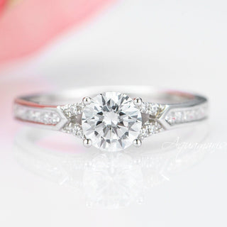 Round Cut Lab-Grown Diamond Engagement Ring- 14K White Gold (IGI Certified)