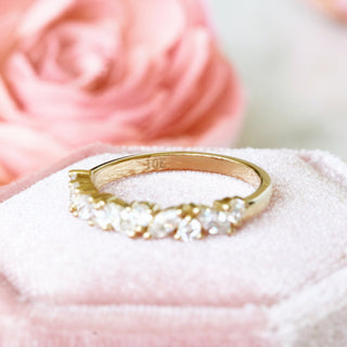 Willow Marquise Natural Diamond or Moissanite Wedding Band in 10K/14K/18K Solid Yellow Gold